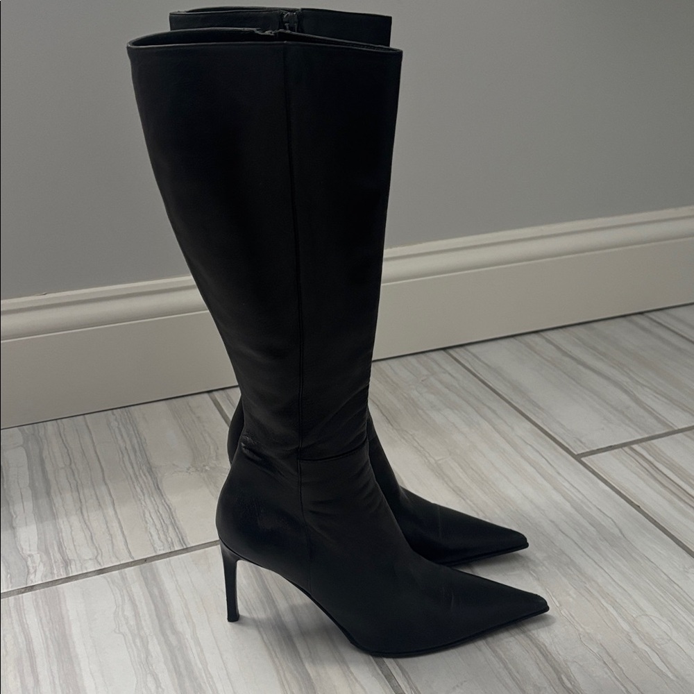Barneys Newyork Co-op Black Leather Boots